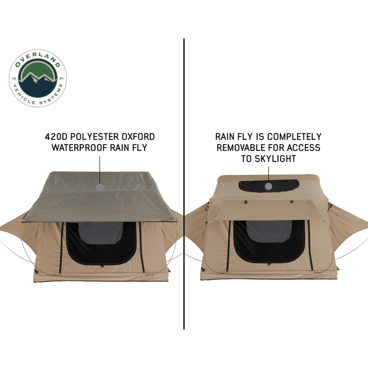 OVS TMBK 2 Person Roof Top Tent with Green Rain Fly