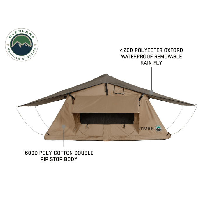 OVS TMBK 2 Person Roof Top Tent with Green Rain Fly