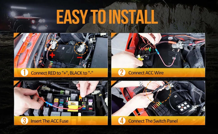 AUXBEAM 6 Gang Switch Panel OFF ROAD LIGHT CONTROLLER