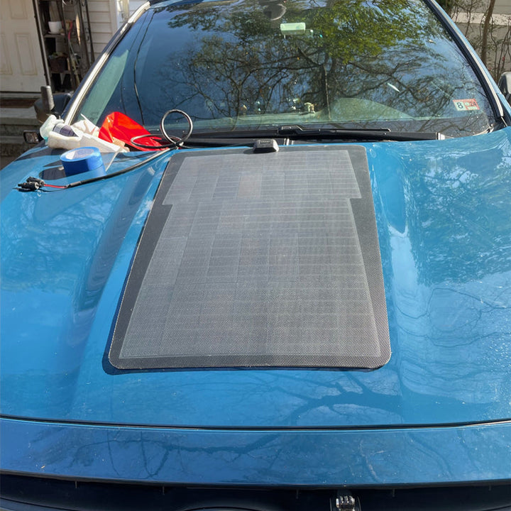 Subaru Outback 6th Gen (2020-Present) Lensun 65W Hood Flexible Solar Panel-3