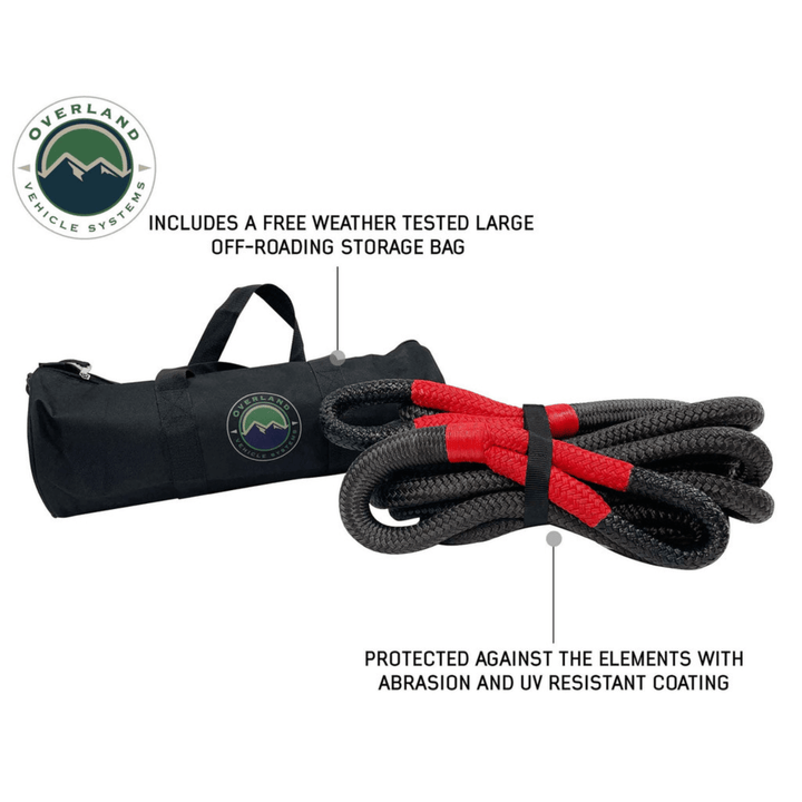 OVS Brute Kinetic Recovery Strap 1" x 30' With Storage Bag - 30% stretch