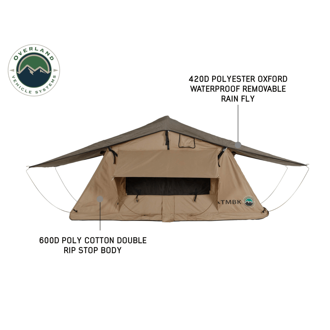 OVS TMBK 3 Person Roof Top Tent with Green Rain Fly