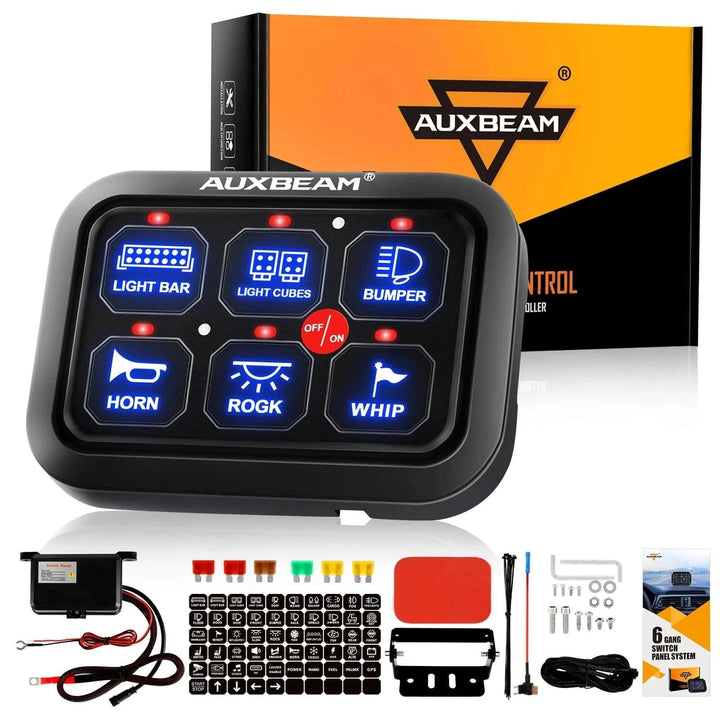 AUXBEAM 6 Gang Switch Panel OFF ROAD LIGHT CONTROLLER