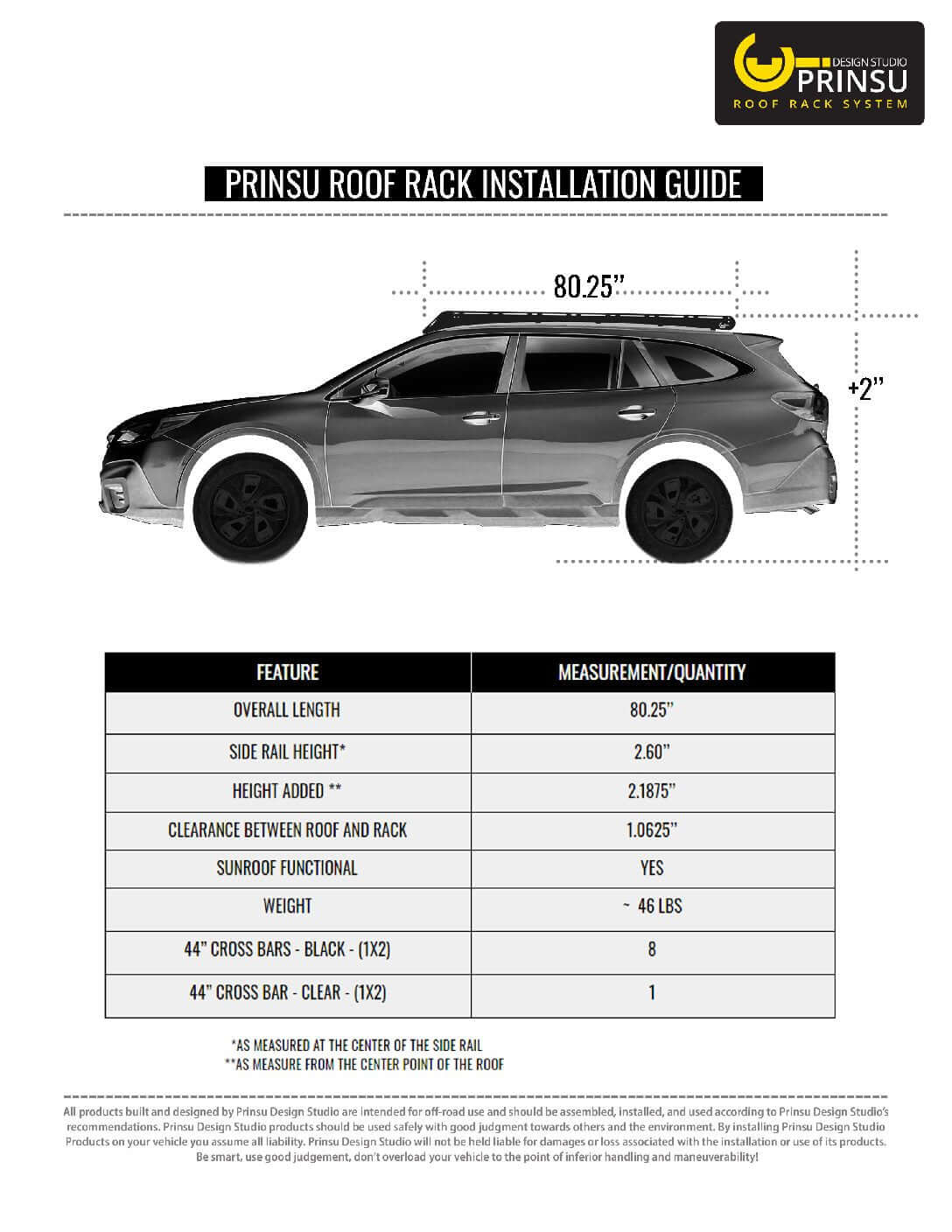 Prinsu Outback Wilderness Roof Rack Lightweight Versatile